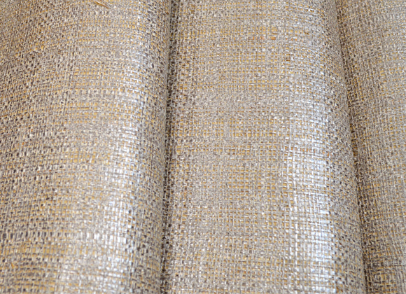 metallic silver raffia wallcoverings